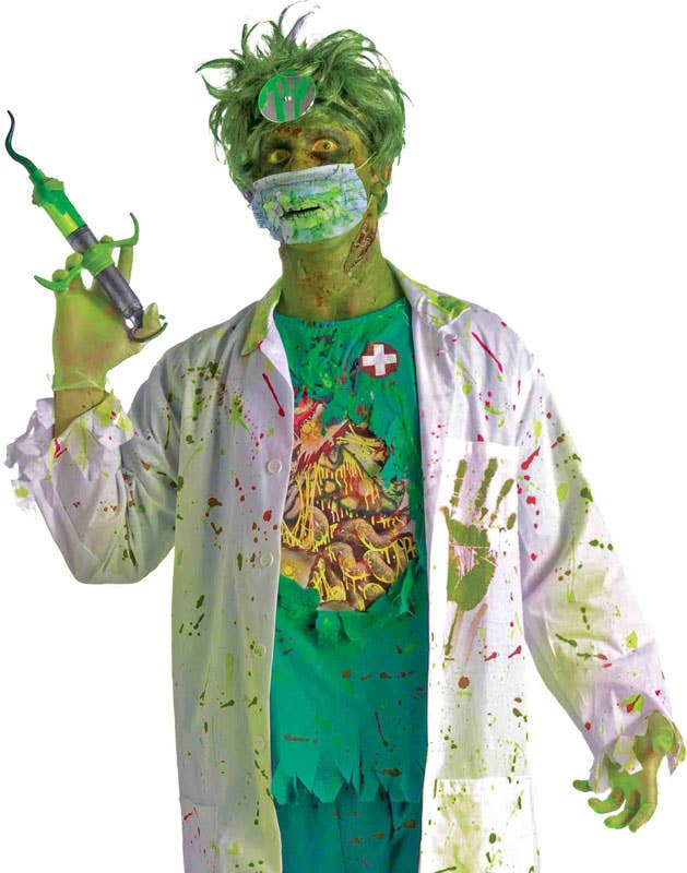 Bohazard Men's Toxic Green Zombie Surgeon Halloween Costume View 2