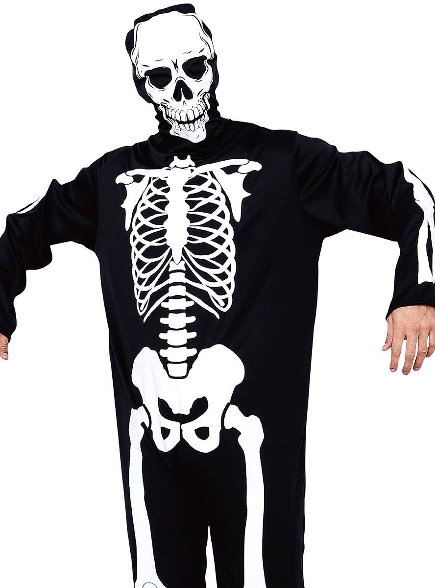 Black and White Skeleton Costume for Men - Close Image