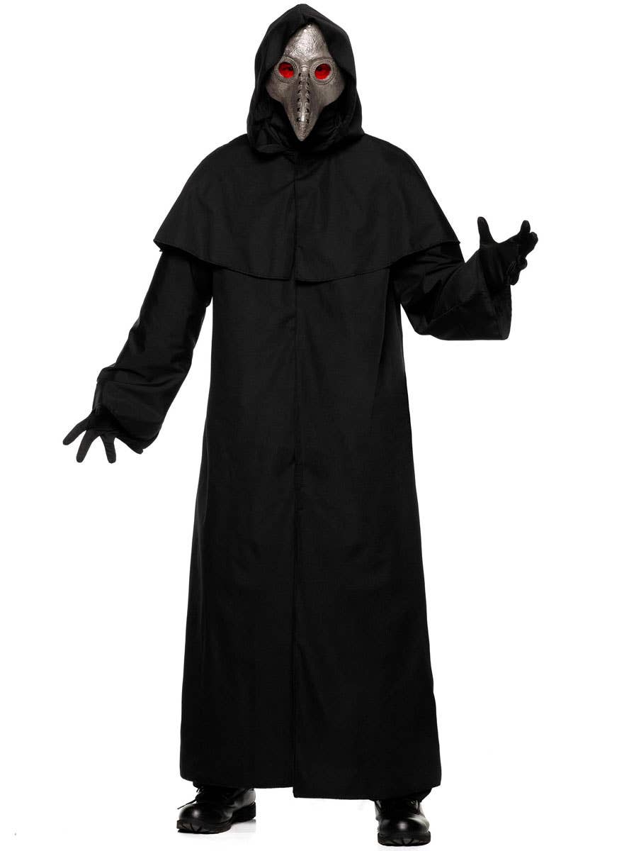Image of Hooded Black Robe Men's Halloween Costume