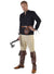 Image of Gallant Black Long Sleeve Medieval Men's Costume Shirt - Front Image