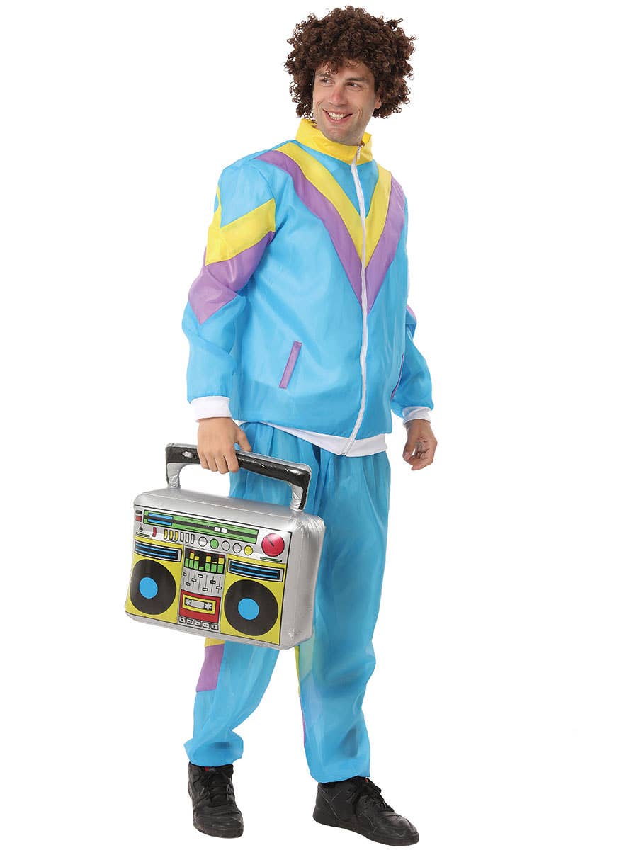 80s Blue Shell Suit Tracksuit Costume for Men