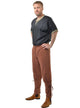Image of Lace Up Brown Medieval Men's Costume Pants - Main Image