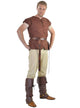 Image of Lace Up Brown Suede Men's Medieval Costume Shirt