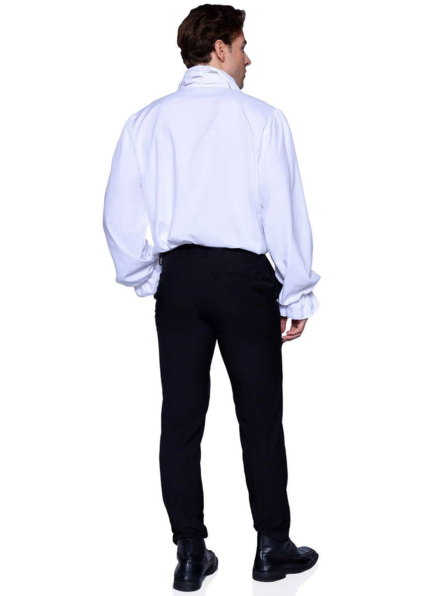 Men's White Ruffle Collar Pirate Shirt Back Image