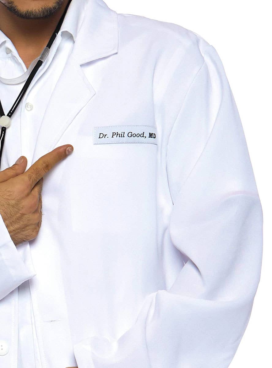 Men's White Lab Coat Doctor Fancy Dress Costume Alternate View