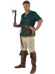 Image of Medieval Men's Green Costume Shirt with Jacquard Trim - Main Image