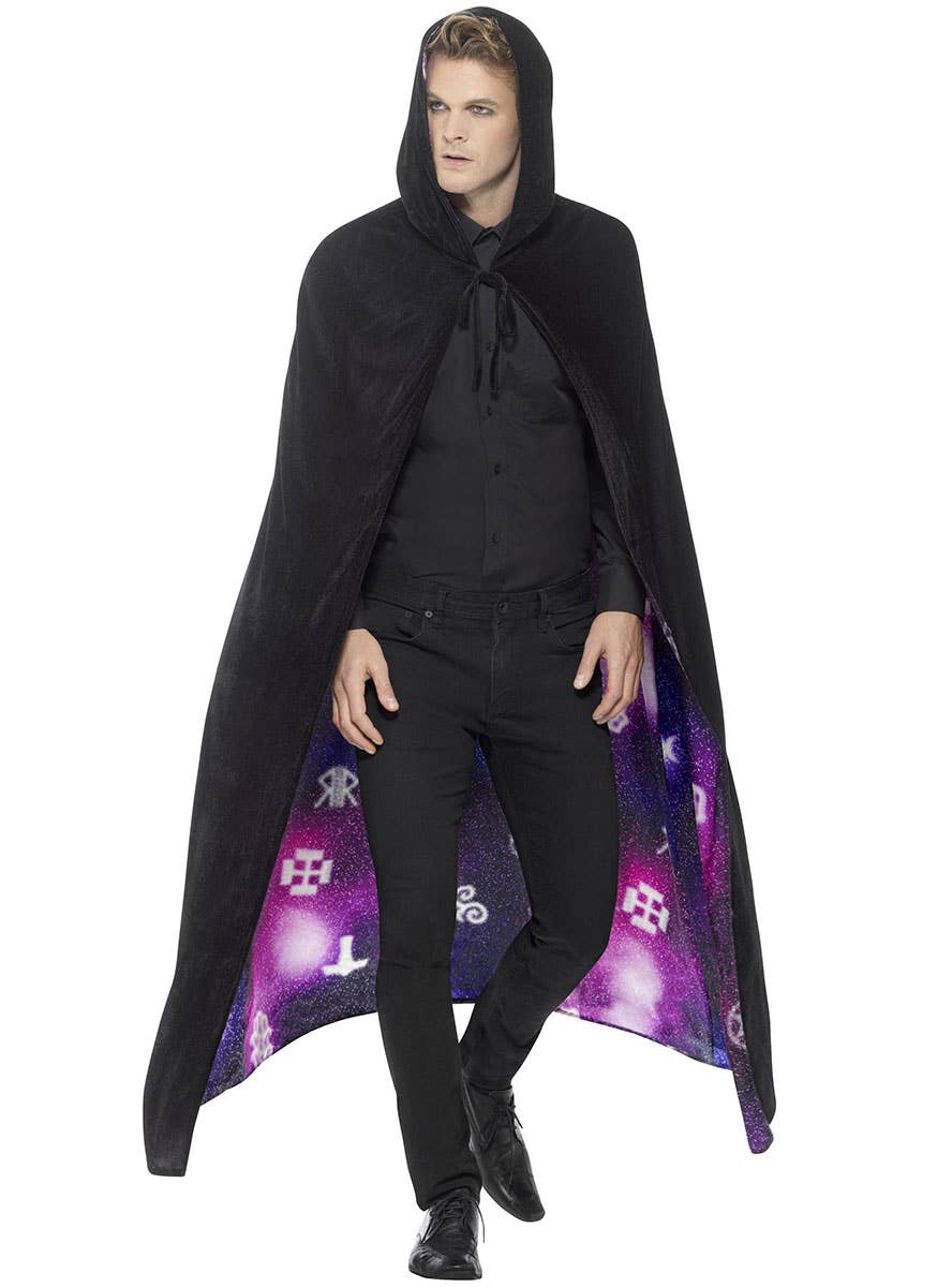 Image of Reversible Deluxe Galaxy Ouija Halloween Costume Cape - Alternate Image