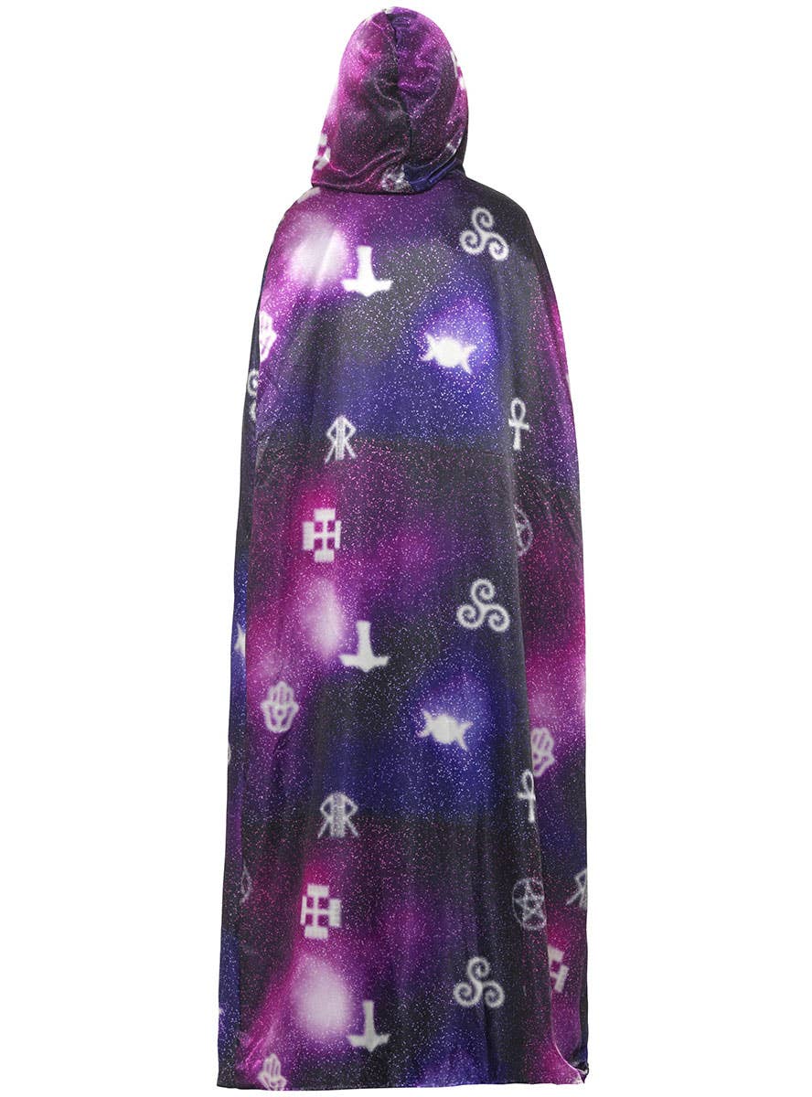 Image of Reversible Deluxe Galaxy Ouija Halloween Costume Cape - Back Image