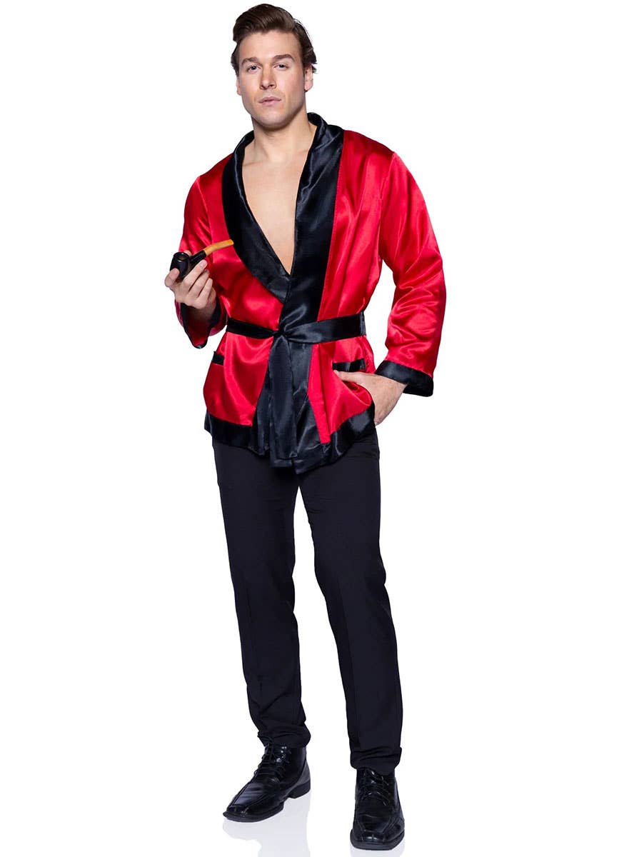 Playboy Hugh Hefner Men's Smoking Jacket Costume - Image 1