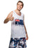 White Aussie Flag Men's Australia Day Tank Top - Main Image