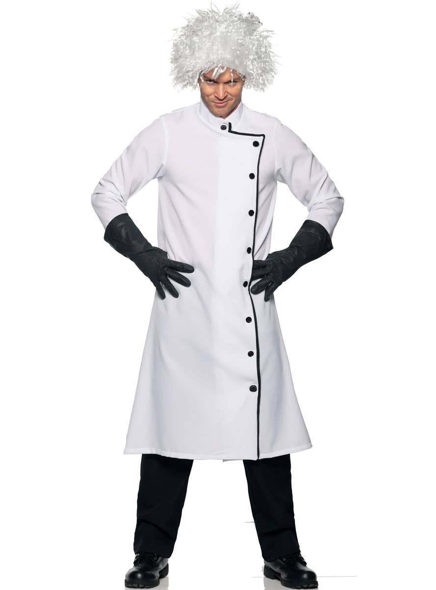 Image of Mad Scientist Men's White Lab Coat Halloween Costume