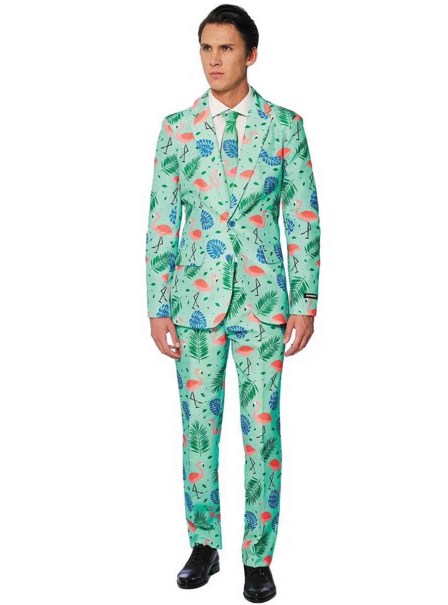 Men's Tropical Suitmeister Fancy Dress Flamingo Suit Main Image