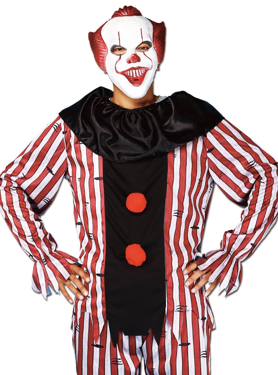 Pennywise Style Men's Killer Clown Halloween Costume - Close Image