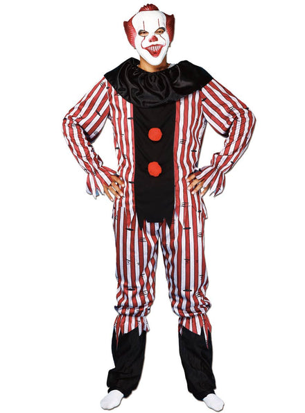 Pennywise Style Men's Killer Clown Halloween Costume - Main Image