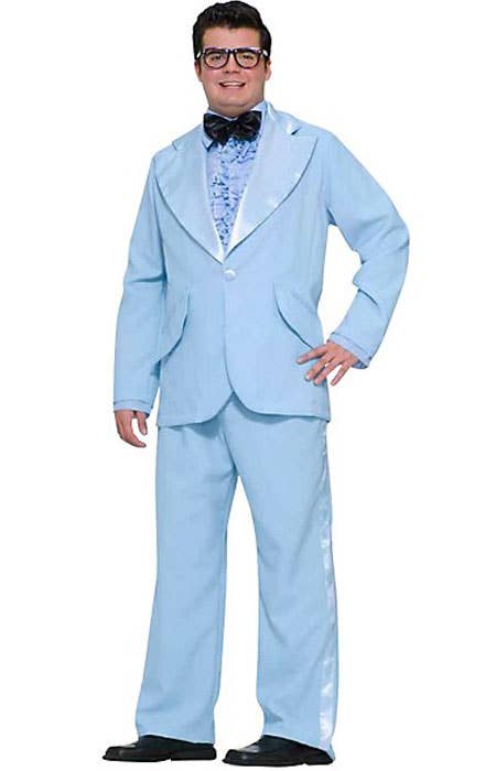 Plus Size Mens 50s Dress Up Prom King Blue Costume - Main Image