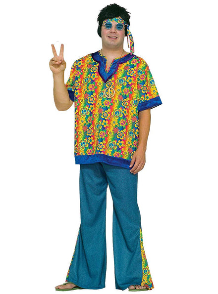 Psychedelic Hippie Men's 1970's Plus Size Costume - Main Image