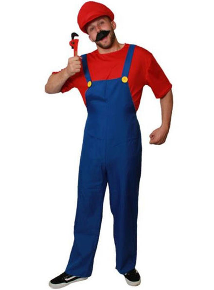 Image of It's a Me Super Red Plumber Men's Video Game Costume