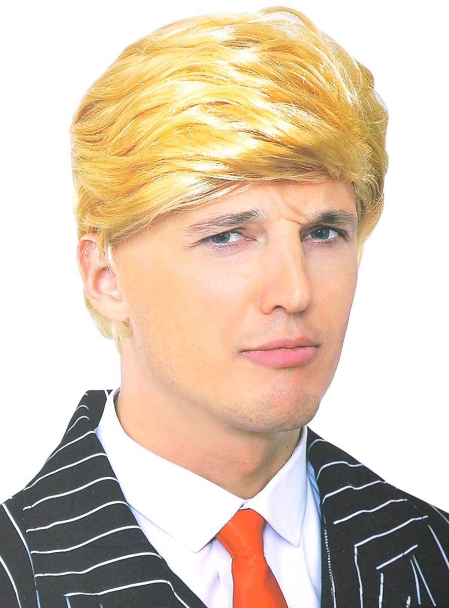 Image of Mr President Men's Blonde Trump Costume Wig