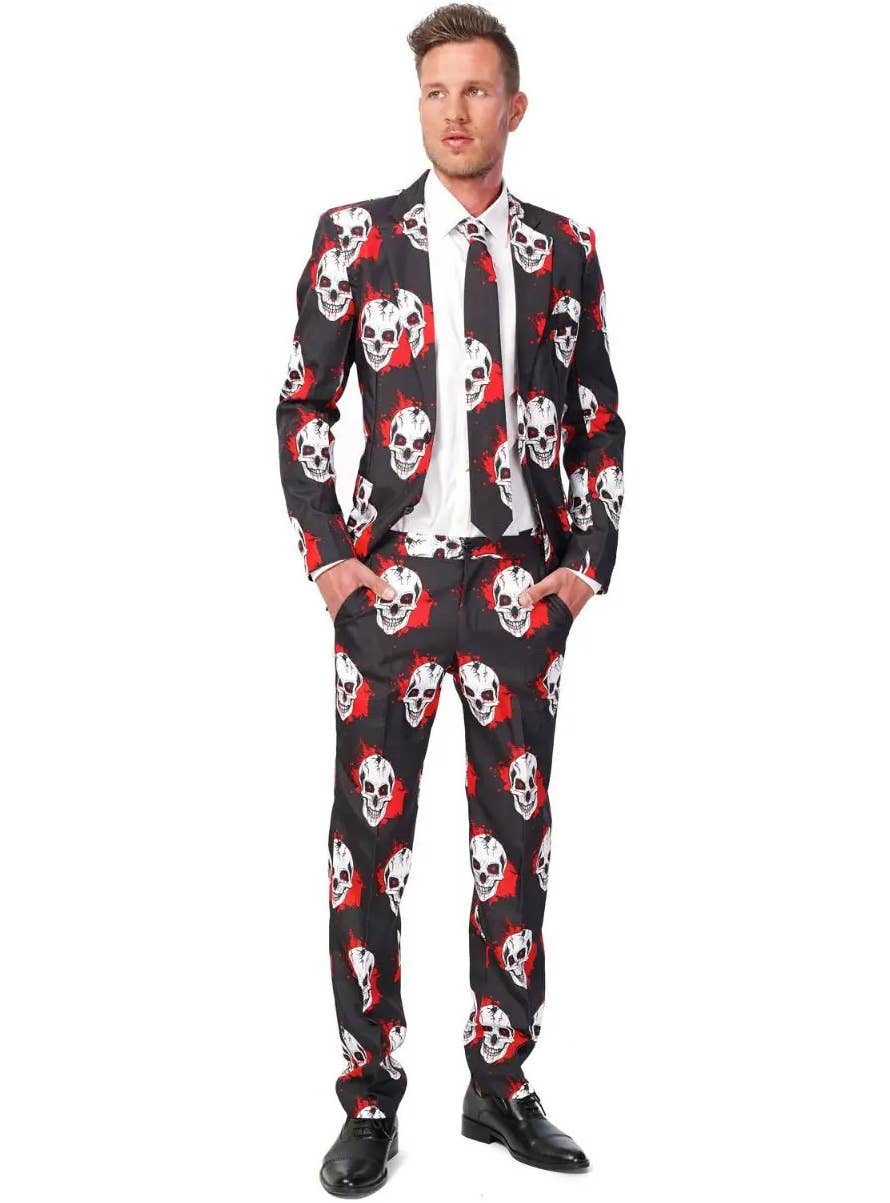 Men's Bloody Skull Suitmeister Novelty Halloween Suit Main Image
