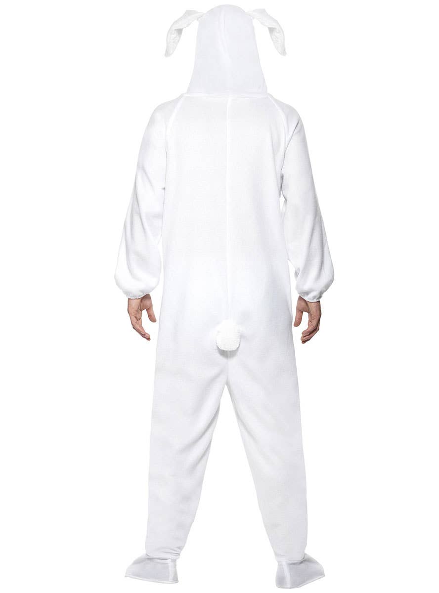 Image of Cheery White Bunny Rabbit Men's Costume Onesie - Back View