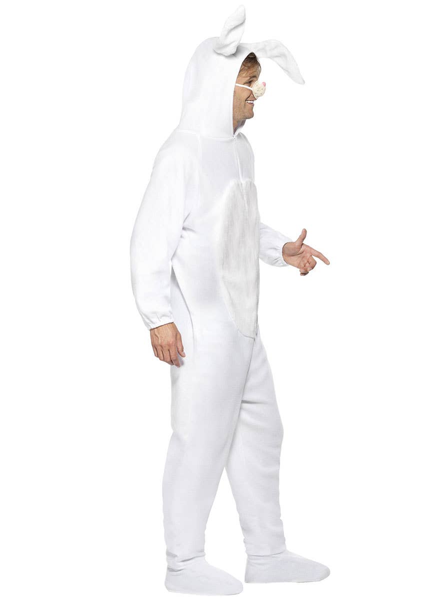 Image of Cheery White Bunny Rabbit Men's Costume Onesie - Side View