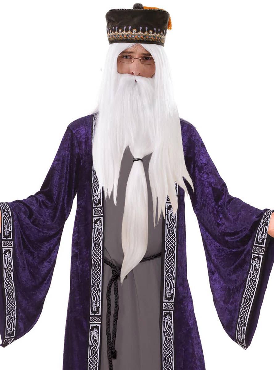 Image of Eccentric Wizard Men's Dumbledore Inspired Costume - Close Up Image