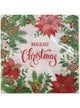 Image of Merry Christmas Poinsettia Red and Green Flower 20 Pack Napkins