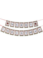 Image of Merry Christmas Red and Green Plaid Bunting