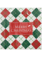 Image of Merry Christmas Red and Green Plaid 20 Pack Paper Napkins