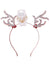 Image of Sparkly Red and Silver Glitter Reindeer Ears Christmas Headband