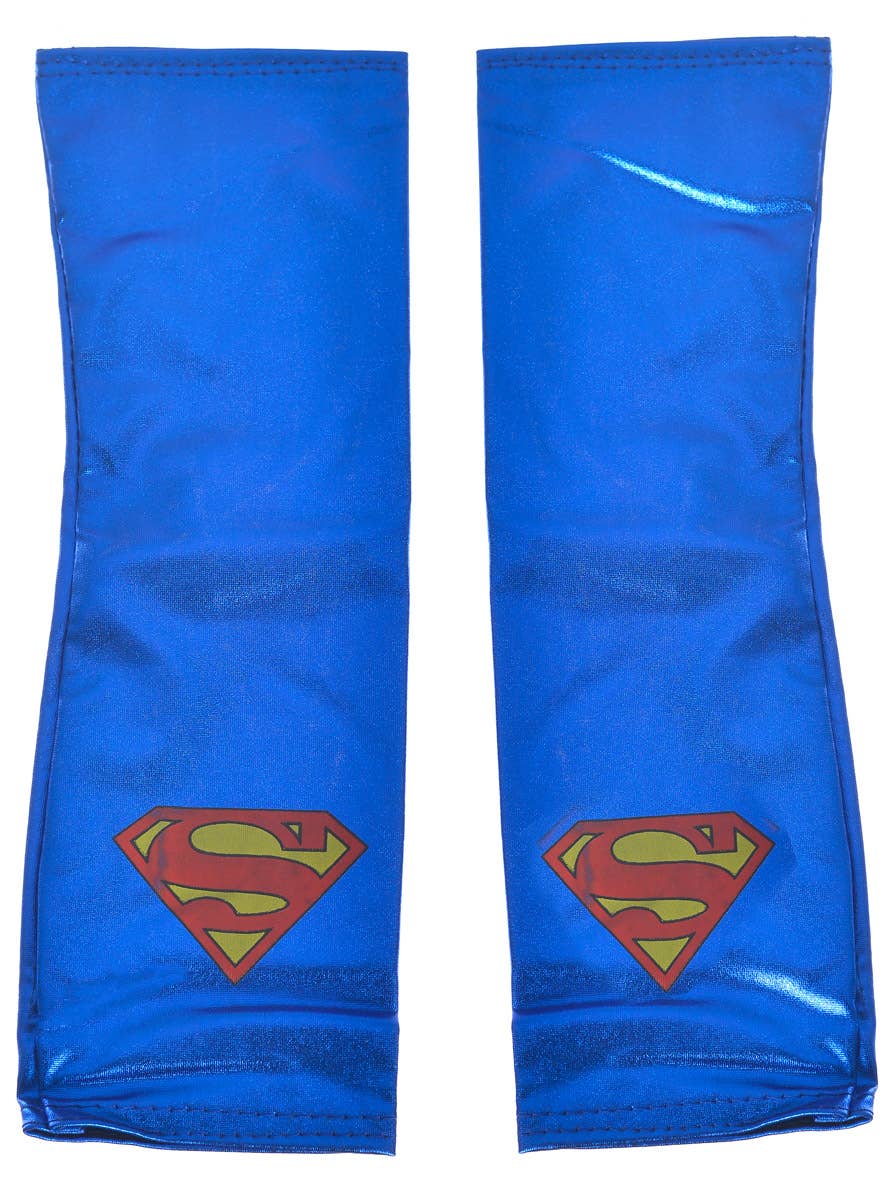 Image of Metallic Blue Women's Supergirl Costume Gauntlets - Main Image