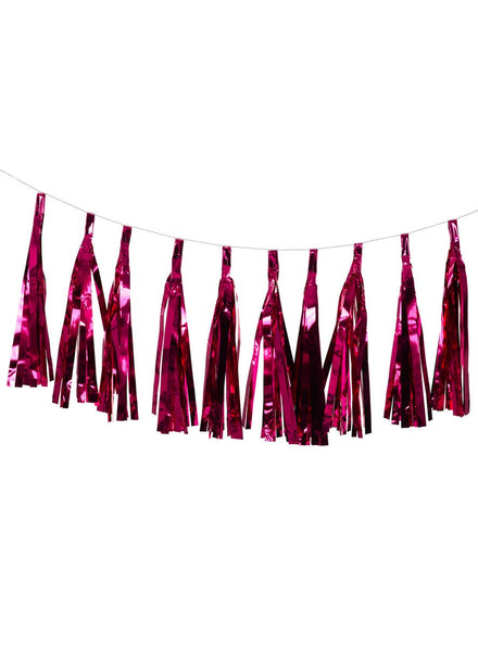 Image of Metallic Burgundy 9 Pack Of 35cm Decorative Tassels - Main Image