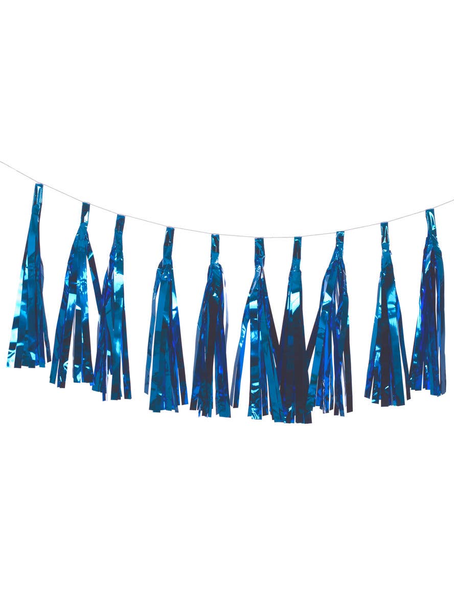 Image of Metallic Caribbean Blue 9 Pack Of 35cm Decorative Tassels - Main Image