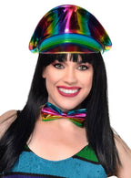 Image of Metallic Rainbow Festival Style Costume Hat
