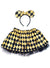 Image of Metallic Gold and Black Girl's Mouse Ears and Tutu Set