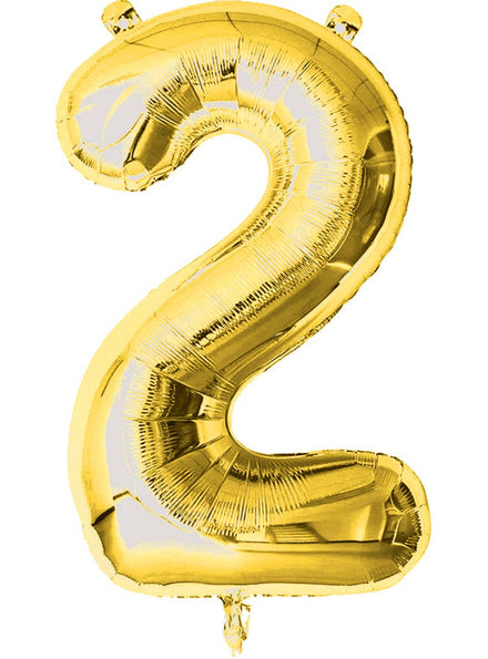 Image of Metallic Gold 84cm Number 2 Foil Balloon