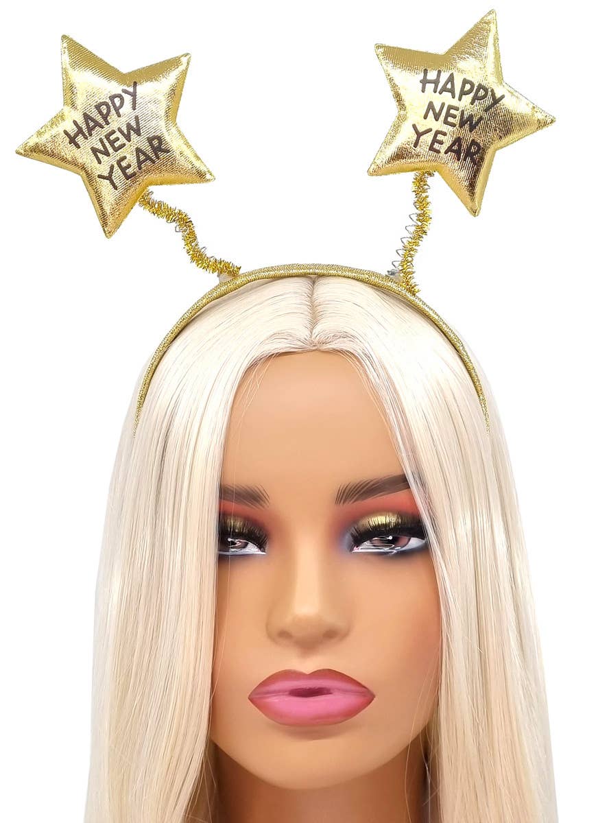 Image of Plush Gold Happy New Year Head Bopper Headband - Alternate Image