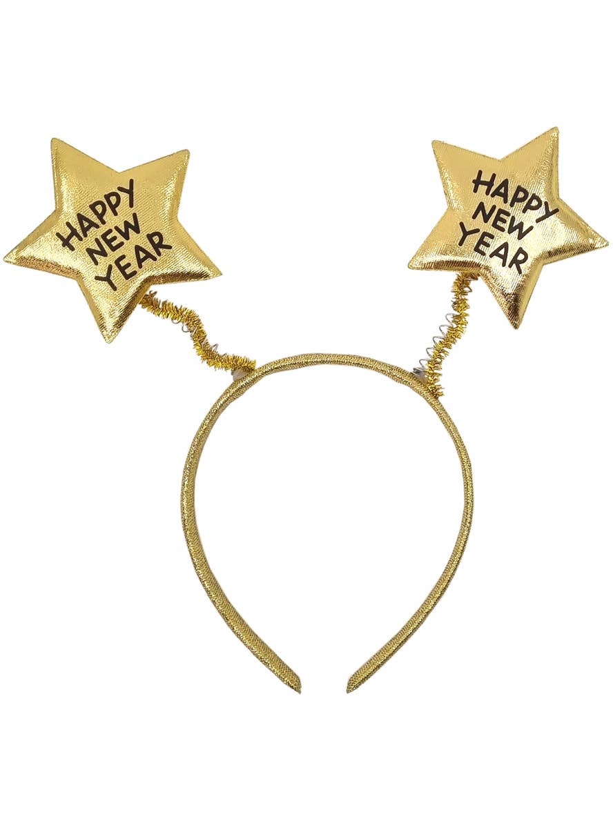 Image of Plush Gold Happy New Year Head Bopper Headband - Main Image
