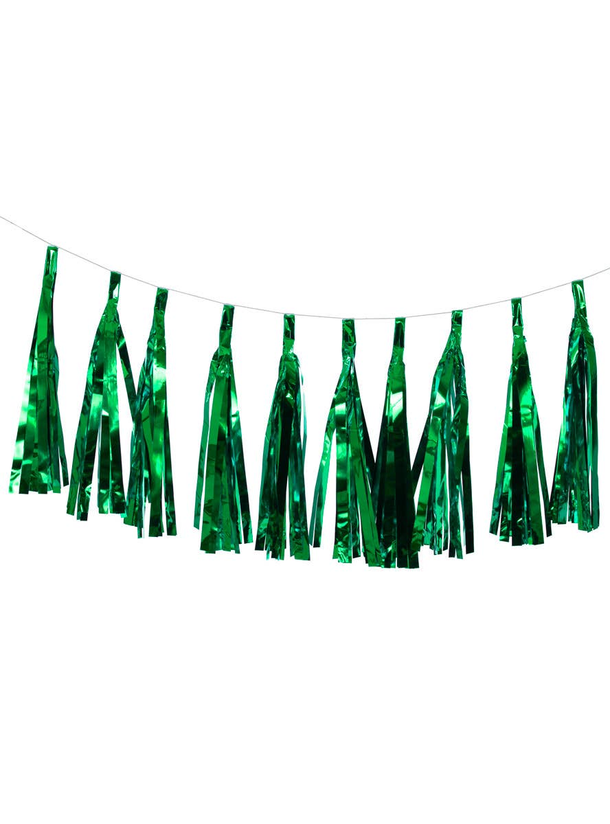 Image of Metallic Green 9 Pack 35cm Tassels - Main Image
