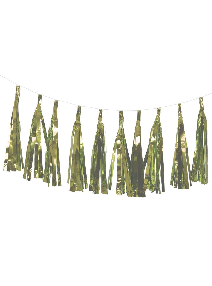 Image of Metallic Greenish Gold 9 Pack 35cm Tassels - Main Image