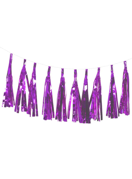 Image of Metallic Light Purple 9 Pack Of 35cm Decorative Tassels - Main Image