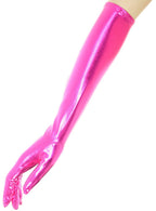 Image of Elbow Length Metallic Pink Costume Gloves