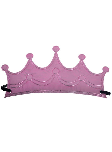 Image of Soft Metallic Pink Crown on Headband Costume Accessory - Main Image