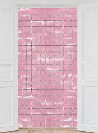 Image of Metallic Pink Square Foil 2m x 90cm Backdrop Decoration