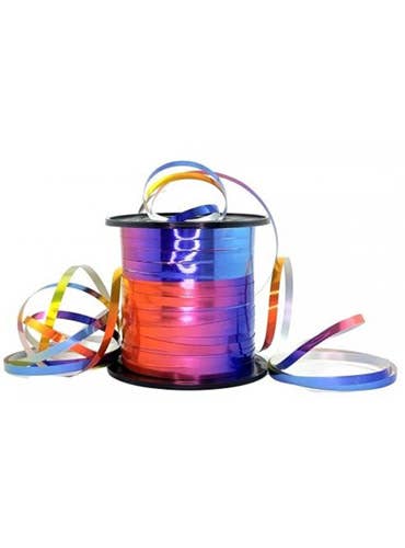 Image of Metallic Rainbow 225cm Long Curling Ribbon