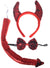 Image of Plush Metallic Red 3 Piece Devil Costume Accessory Kit - Main Image