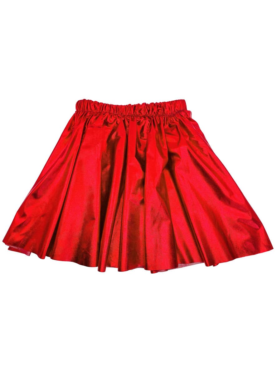 Image of Metallic Red Girl's Cheerleader Costume Skirt