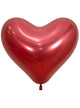 Image of Metallic Reflex Crystal Red Single 35cm Heart Shaped Latex Balloon