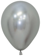 Image of Metallic Reflex Silver Single Small 12cm Air Fill Latex Balloon