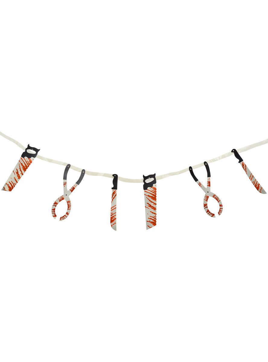 Image of Bloodied Tools Hanging Halloween Garland Decoration